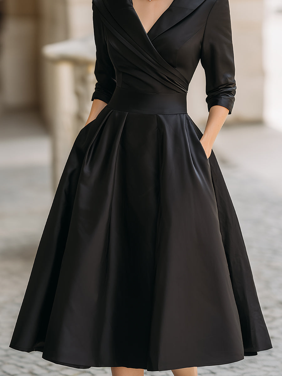 Alma | Elegante vestido midi de manga larga