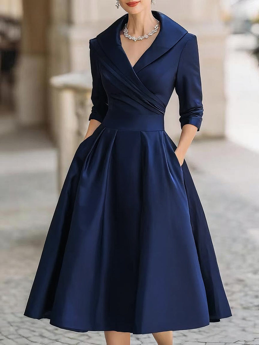 Alma | Elegante vestido midi de manga larga