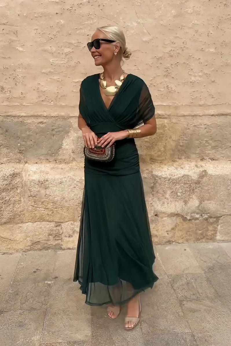 Esmeralda | Vestido largo elegante de fiesta con cuello en V