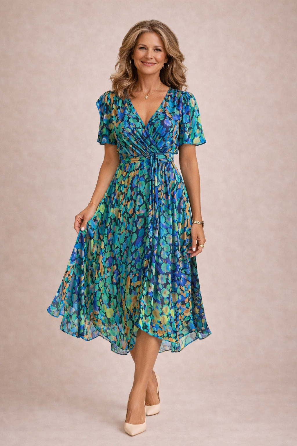 Marina | Vestido midi de gasa con estampado floral