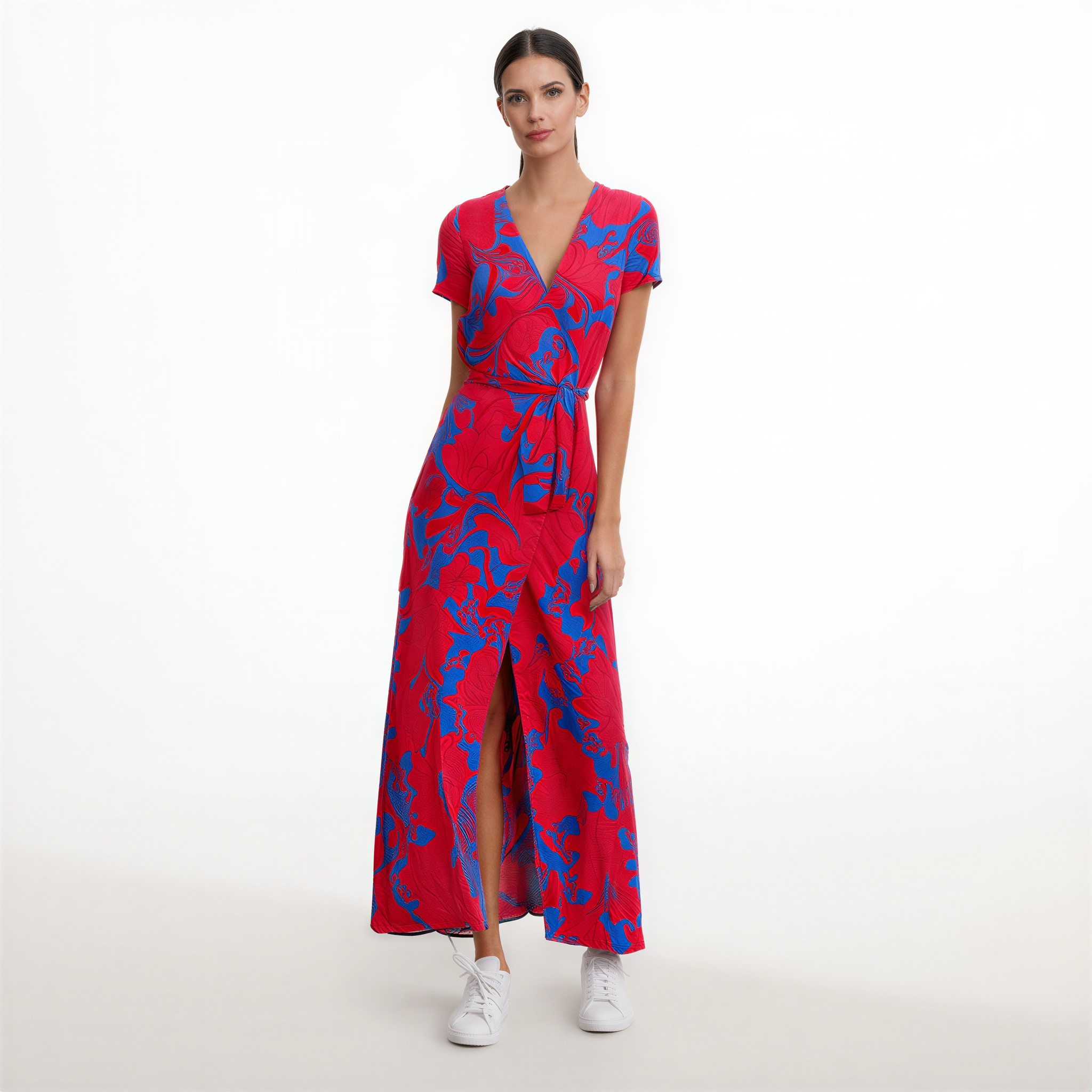 Elvira - Vestido elegante con escote en V y corte moldeador.