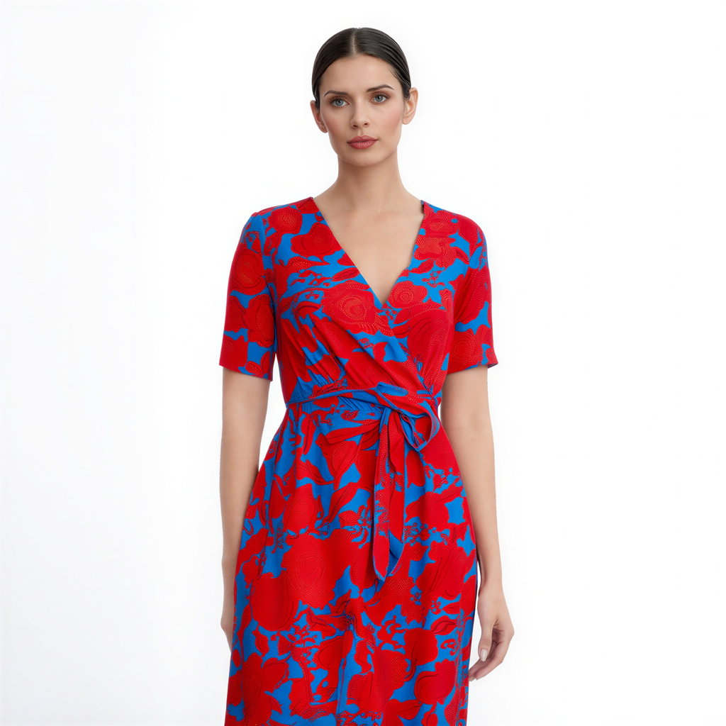 Elvira - Vestido elegante con escote en V y corte moldeador.