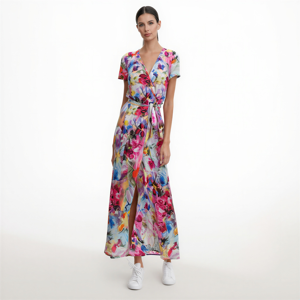 Elvira - Vestido elegante con escote en V y corte moldeador.