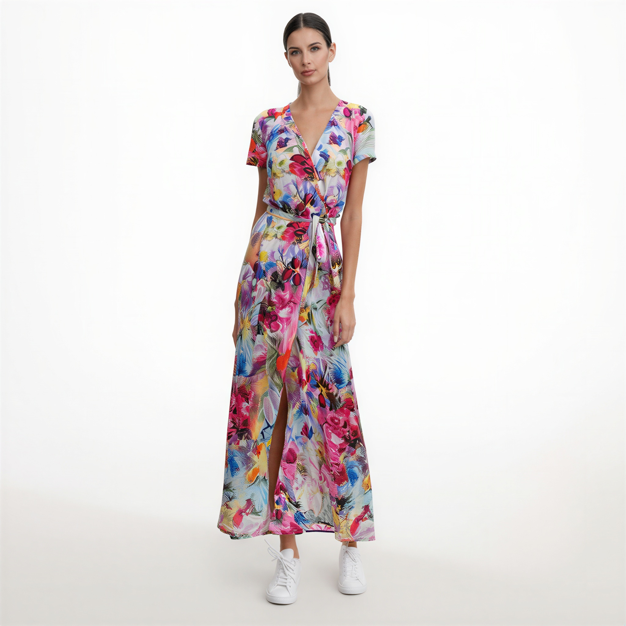 Elvira - Vestido elegante con escote en V y corte moldeador.