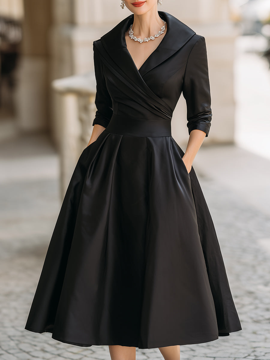 Alma | Elegante vestido midi de manga larga
