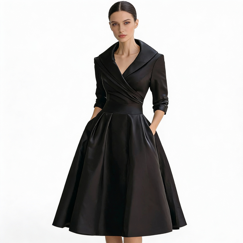 Alma | Elegante vestido midi de manga larga