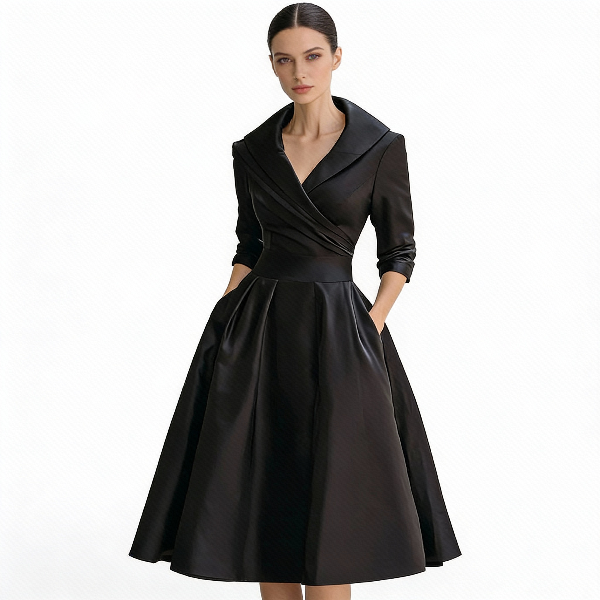 Alma | Elegante vestido midi de manga larga